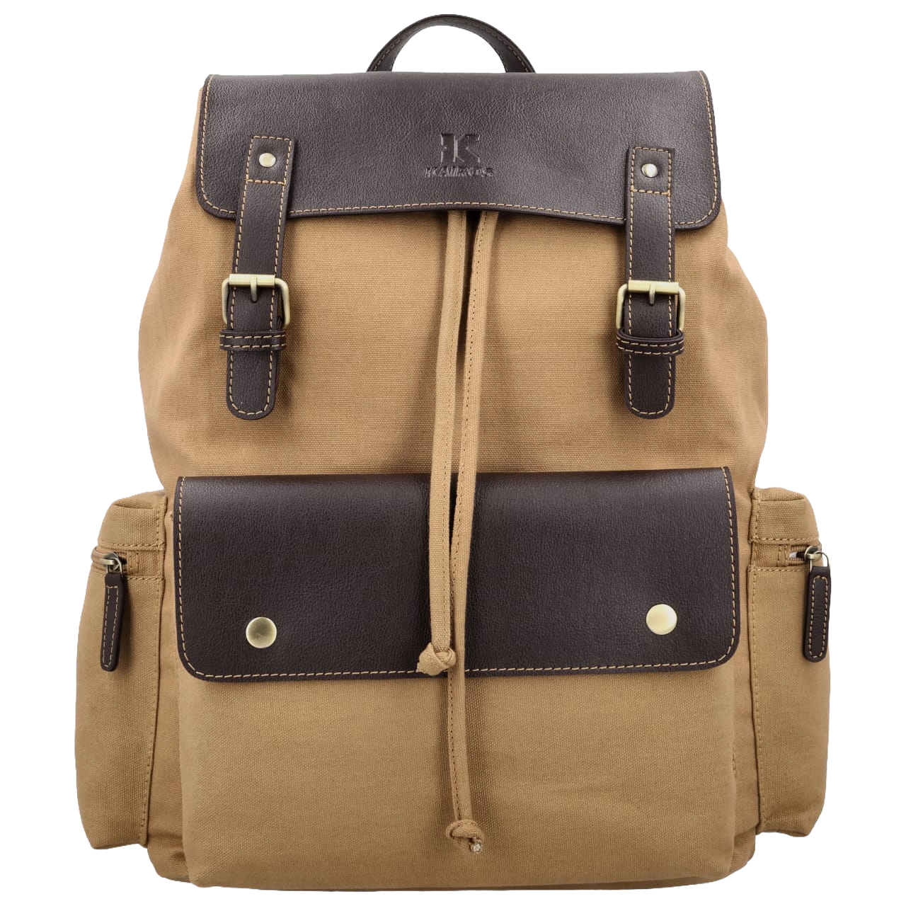 Heritage Canvas & Vegan Leather Backpack (Brown)